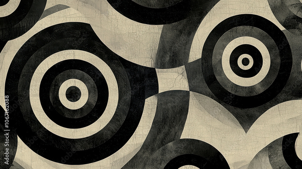 Poster abstract black and white circle pattern: a captivating abstract design featuring concentric circles 