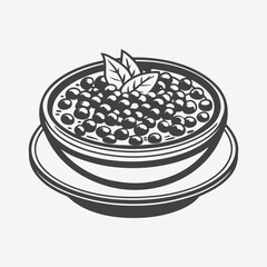 Pav Bhaji Silhouette Vector Illustration Isolated on White Background