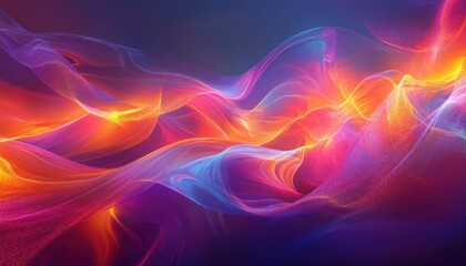 Obraz premium Abstract Swirling Neon Lights in Vibrant Hues