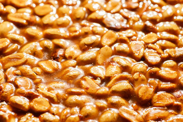 kozinaki dessert made of peanuts and molasses