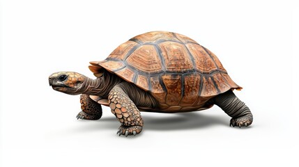 Obraz premium A realistic turtle depicting its unique shell and features, perfect for nature and wildlife themes.