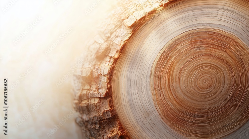 Poster tree trunk cross section with rings and texture