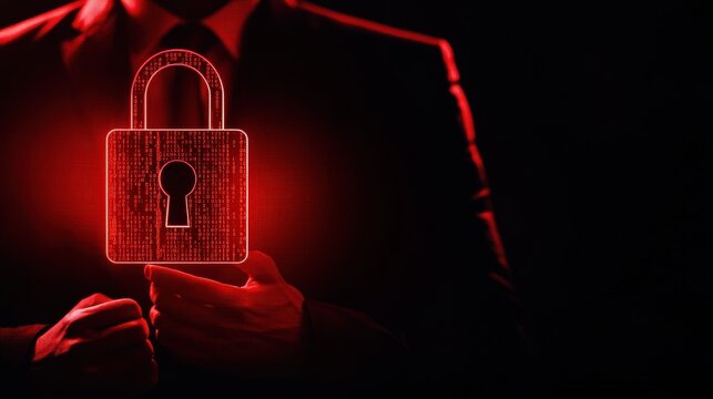 Businessman safeguards data with codi standard in cybersecurity context