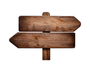 wooden sign isolated on white.