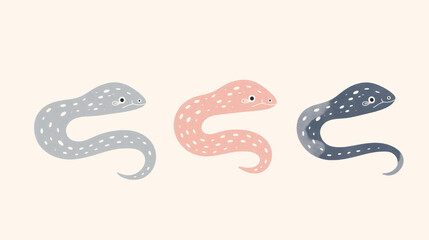 Obraz premium Abstract and Colorful Snake Illustration Design with Pattern