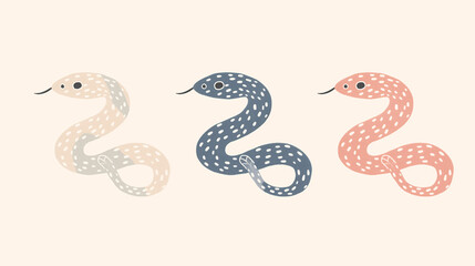 Obraz premium Abstract and Colorful Snake Illustration Design with Pattern