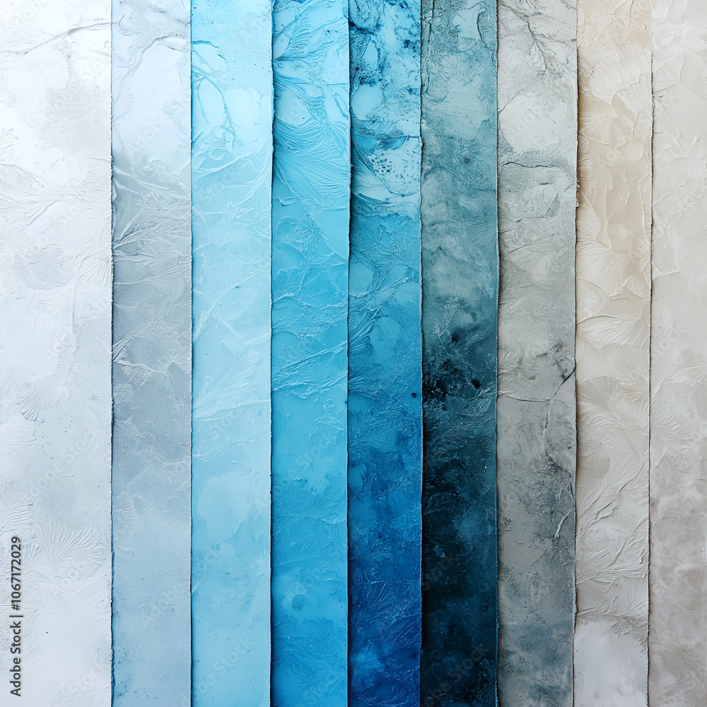 Aufkleber a vibrant display of vertical strips in various shades of blue and gray, creating a visually strikin