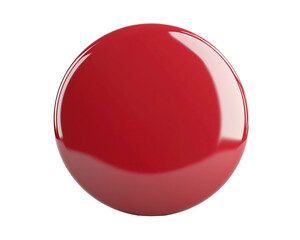 Glossy red button on a transparent background