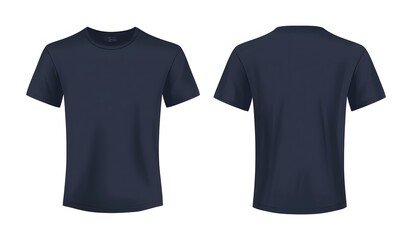 Navy Blue Short-Sleeved T-Shirt Mockup