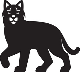 Bobcat silhouette vector on white background