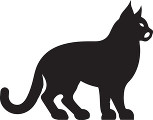 Bobcat silhouette vector on white background