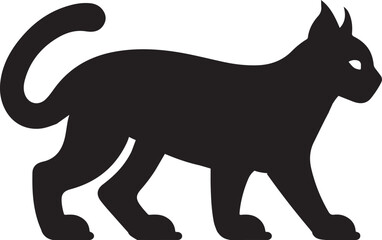 Bobcat silhouette vector on white background