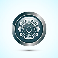 Dermatologically tested icon design, dermatology test and dermatologist clinic icon, Gray Color Round Button Design