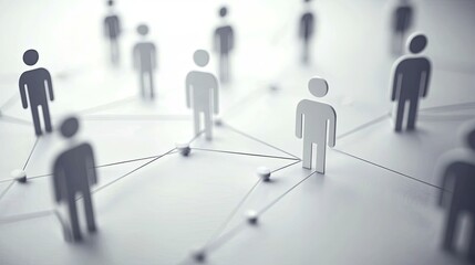 Network of Connected People Icons on Background