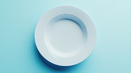 White Plate with Space for Text on Clean Background