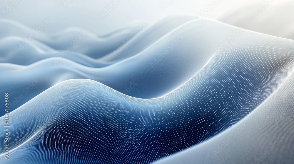 Poster curved lines and light dots in abstract design