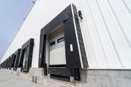 Modern Loading Dock Bays with Sealed Doors and Signals