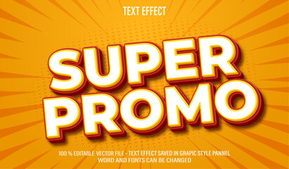 Super Promo 3d editable text effect style