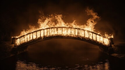 Fototapeta premium Burning camera isolated on black screen 