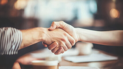 Businessman Closing Important Deal Over Coffee