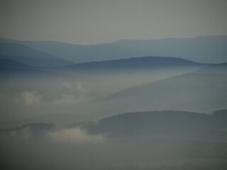 misty morning in the mountains