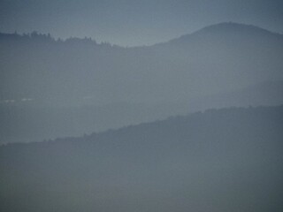 misty morning in the mountains