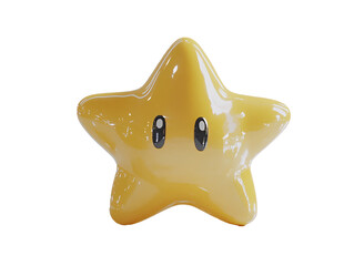 a yellow star with a face