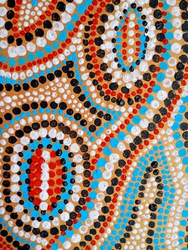 peinture de points style aborigene abstrait