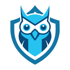 Robot Owl Mascot Logo  shield
