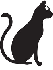 Black cat silhouette vector style with white background