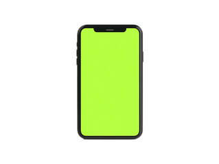 a cell phone with a green screen