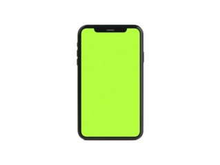 a cell phone with a green screen