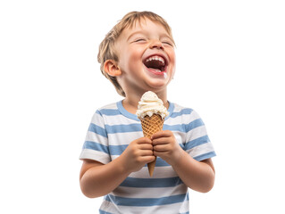 a child holding an ice cream cone
