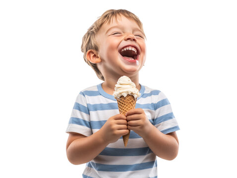 Naklejki a child holding an ice cream cone