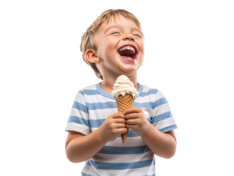 a child holding an ice cream cone