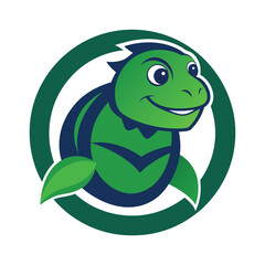 Turtle Mascot Logo circle