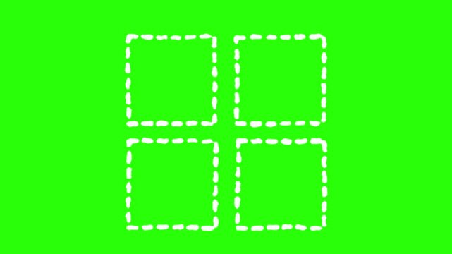 hand-drawn menu icon animation on green screen