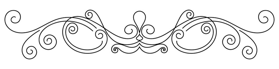 Vintage lines. Decorative elements. Border flower collection.