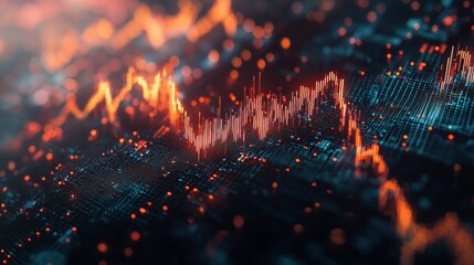 3D Overlapping Financial Charts in Digital Space