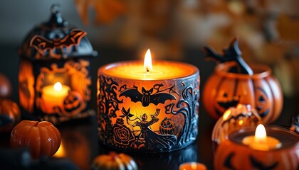 burning candles in the dark