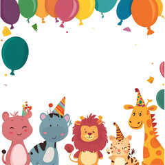 Naklejka premium Animals Party Celebration