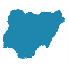 Abstract - High Detailed blue Map of Nigeria isolated on white background. for your web site design map logo, app, Travel. Vector illustration eps10.	
