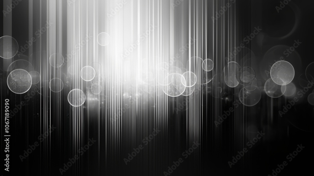 Poster abstract patterns of light and lines in black and white