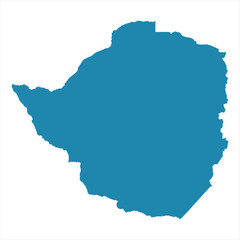 Abstract - High Detailed blue Map of Zimbabwe isolated on white background. for your web site design map logo, app, Travel. Vector illustration eps10.