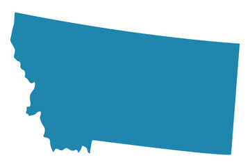 Abstract - High Detailed blue Map of Montana isolated on white background. for your web site design map logo, app, Travel. Vector illustration eps10.	
