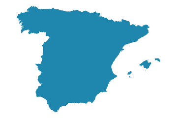 Abstract - High Detailed blue Map of Spain isolated on white background. for your web site design map logo, app, Travel. Vector illustration eps10.	
