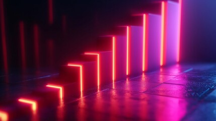 Futuristic Bar Graphs with Glowing Edges