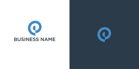 Spiral letter P logo template, creative initial P logo