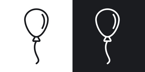 Balloon icon in black and white outlined stroke