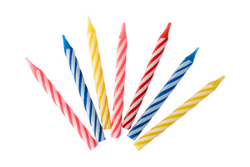 set of colorful candle party isolated